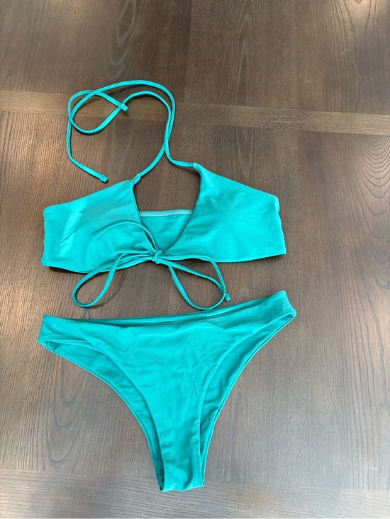 Other - NWOT Teal Tie-Front Bikini